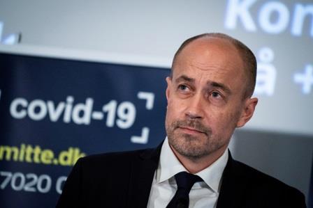FILE PHOTO: Denmark's Minister of Health Magnus Heunicke speaks at a news briefing about the outbreak of the coronavirus disease (COVID-19) situation, in Copenhagen, Denmark, March 24, 2020. Ritzau Scanpix/Ida Marie Odgaard via REUTERS
